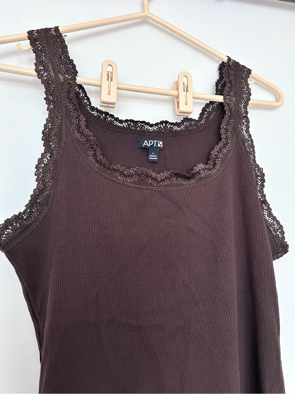 Y2K Apt 9 Cami Top Large Crochet Lace Tank sz L - Picture 5 of 10
